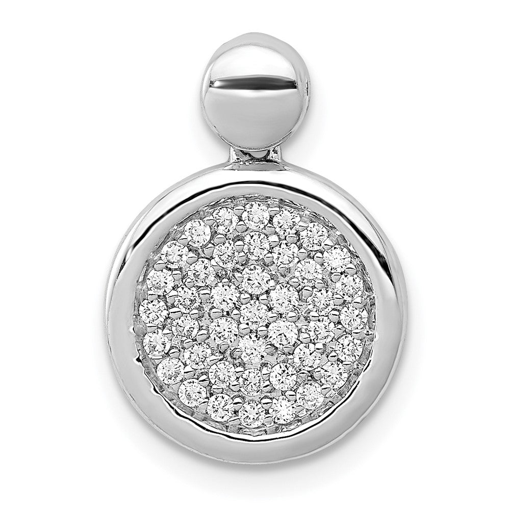 14k White Gold 1/4ct. Diamond Fancy Circle Pendant