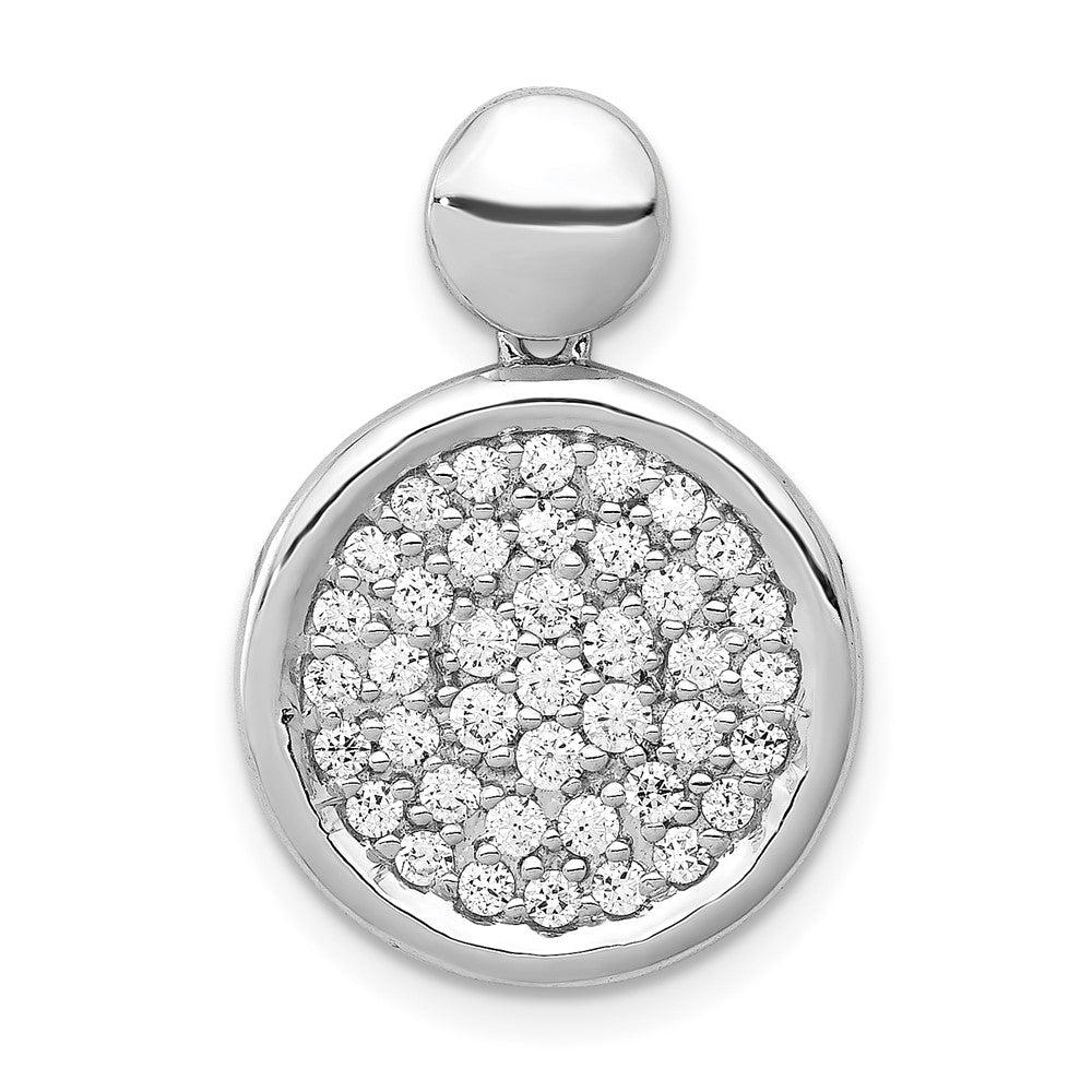14k White Gold 1/2ct. Diamond Fancy Circle Pendant