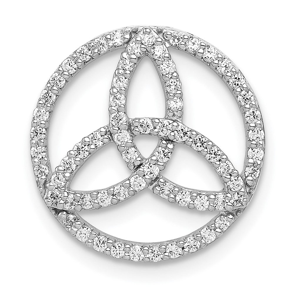 14k White Gold Diamond Celtic Circle Chain Slide