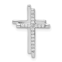 Load image into Gallery viewer, 14k White Gold 1/10ct. Diamond Double Cross Chain Slide

