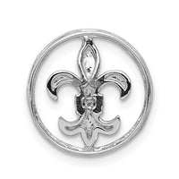 Load image into Gallery viewer, 14k White Gold .01ct. Diamond Fleur De Lis Chain Slide
