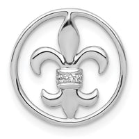 Load image into Gallery viewer, 14k White Gold .01ct. Diamond Fleur De Lis Chain Slide
