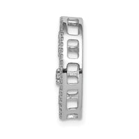 Load image into Gallery viewer, 14k White Gold Oval 1/5ct. Diamond Fleur de Lis Chain Slide
