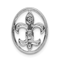 Load image into Gallery viewer, 14k White Gold Oval 1/5ct. Diamond Fleur de Lis Chain Slide
