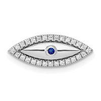 Load image into Gallery viewer, 14k White Gold Diamond and Sapphire Evil Eye Chain Slide
