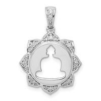 Load image into Gallery viewer, 14k White Gold Diamond Buddha Pendant
