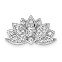 Load image into Gallery viewer, 14k White Gold 1/5ct. Diamond Lotus Flower Chain Slide
