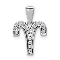 Load image into Gallery viewer, 14k White Gold Diamond Aries Zodiac Pendant
