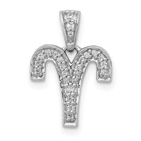 Load image into Gallery viewer, 14k White Gold Diamond Aries Zodiac Pendant
