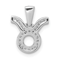 Load image into Gallery viewer, 14k White Gold Diamond Taurus Zodiac Pendant
