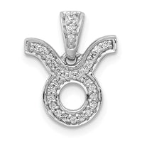 Load image into Gallery viewer, 14k White Gold Diamond Taurus Zodiac Pendant
