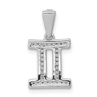 Load image into Gallery viewer, 14k White Gold Diamond Gemini Zodiac Pendant
