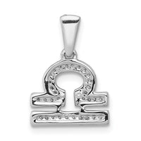 Load image into Gallery viewer, 14k White Gold Diamond Libra Zodiac Pendant
