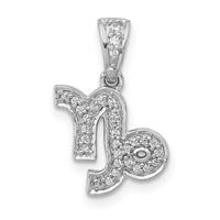 Load image into Gallery viewer, 14k White Gold Diamond Capricorn Zodiac Pendant
