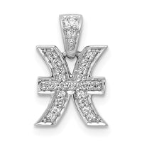 Load image into Gallery viewer, 14k White Gold Diamond Pisces Zodiac Pendant
