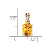 Load image into Gallery viewer, 10k Oval Citrine and Diamond Pendant

