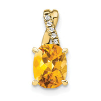 Load image into Gallery viewer, 10k Oval Citrine and Diamond Pendant

