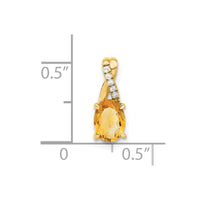 Load image into Gallery viewer, 14K Oval Citrine and Diamond Pendant
