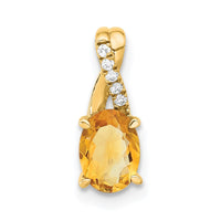 Load image into Gallery viewer, 14K Oval Citrine and Diamond Pendant
