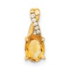 14K Oval Citrine and Diamond Pendant
