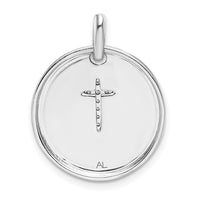 Load image into Gallery viewer, 14k White Gold Diamond Cross Faith Pendant
