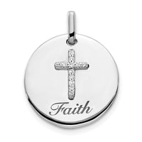 Load image into Gallery viewer, 14k White Gold Diamond Cross Faith Pendant
