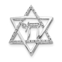 Load image into Gallery viewer, 14k White Gold 1/10ct. Diamond Star of David w/Chai Chain Slide
