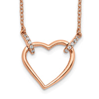 Load image into Gallery viewer, 14k Rose Gold Diamond Heart 18 inch Necklace
