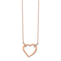 Load image into Gallery viewer, 14k Rose Gold Diamond Heart 18 inch Necklace
