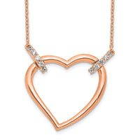 Load image into Gallery viewer, 14k Rose Gold Diamond Heart 18 inch Necklace

