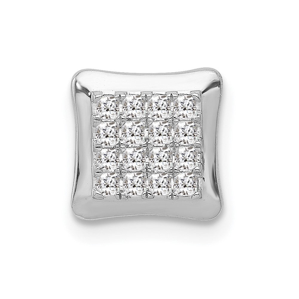 14k White Gold 1/4ct. Diamond Square Cluster Chain Slide