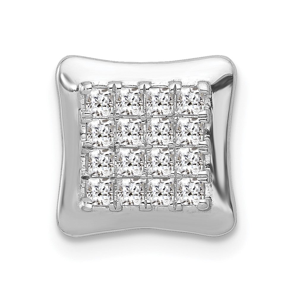 14k White Gold 1/2ct. Diamond Square Cluster Chain Slide