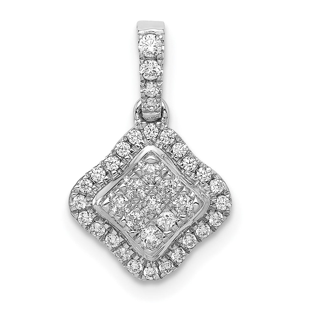 14k White Gold 1/4ct. Diamond Cluster Pendant