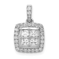 Load image into Gallery viewer, 14k White Gold 1ct. Diamond Square Cluster Pendant
