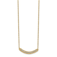 Load image into Gallery viewer, 14k Diamond Curved Bar 18 inch Necklace
