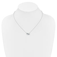 Load image into Gallery viewer, 14k White Gold w/ Blue and White Diamond Triple Heart 17in Necklace
