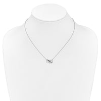 Load image into Gallery viewer, 14k White Gold w/ Black and White Diamond Triple Heart 17in Necklace
