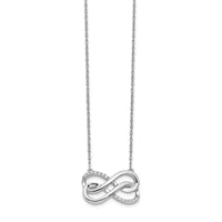 Load image into Gallery viewer, 14k White Gold Diamond Double Infinity Symbol 18 inch Necklace
