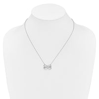 Load image into Gallery viewer, 14k White Gold Diamond Double Infinity Symbol 18 inch Necklace
