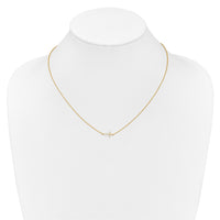 Load image into Gallery viewer, 14k Diamond Sideways Cross 18in Necklace
