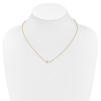 Load image into Gallery viewer, 14k Diamond Sideways Cross 18in Necklace
