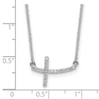 Load image into Gallery viewer, 14k White Gold Diamond Sideways Cross 18 in. Necklace
