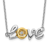 Load image into Gallery viewer, 14k Two-tone LOVE Moving Diamond 18in Necklace
