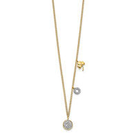 Load image into Gallery viewer, 14k Diamond Two Circle and Shamrock 18 inch Necklace
