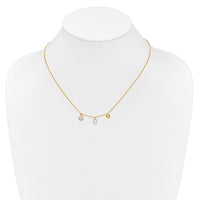 Load image into Gallery viewer, 14k Diamond Two Circle and Heart 18 inch Necklace
