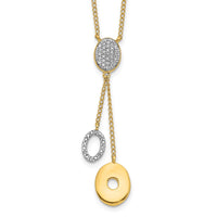 Load image into Gallery viewer, 14k Diamond Circles 18 inch Dangle Necklace
