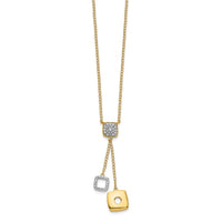 Load image into Gallery viewer, 14k Diamond Circles 18 inch Dangle Necklace
