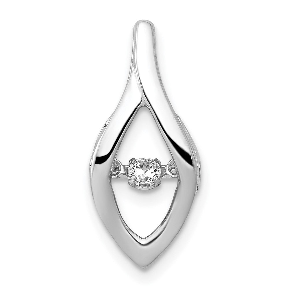 14k White Gold 1/10ct. Moving Diamond Slide Pendant