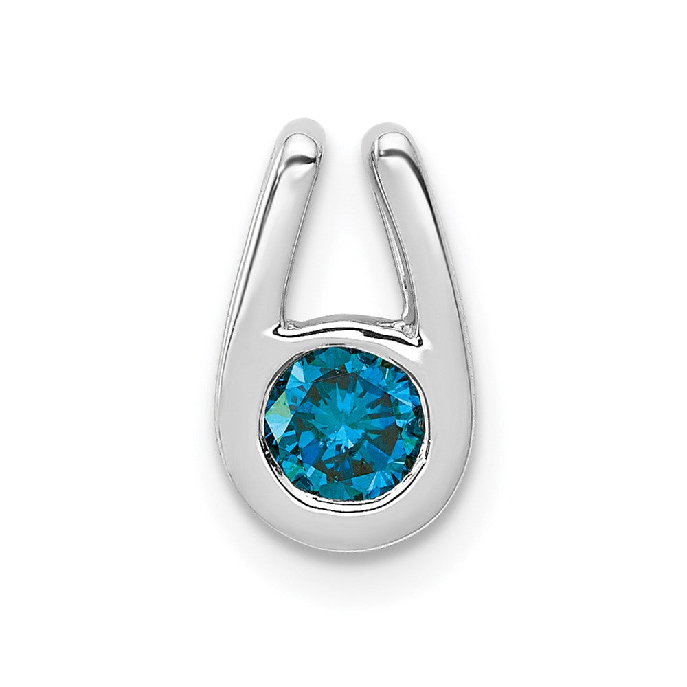 14k White Gold 1/4ct. Blue Diamond Chain Slide