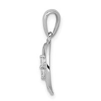Load image into Gallery viewer, 14k White Gold Polished 1/8ct. Diamond Oval Pendant
